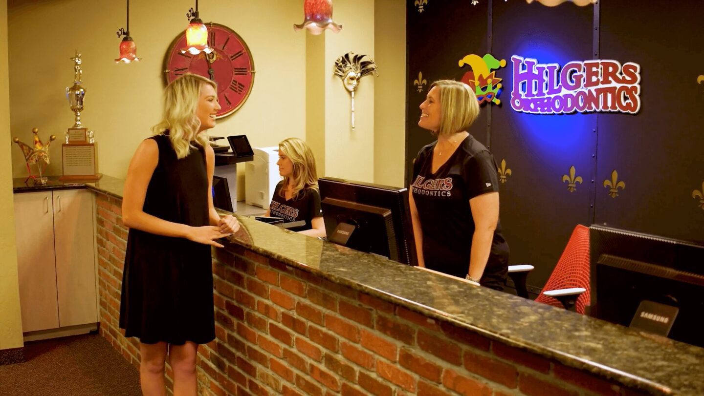 hilger orthodontics staff welcoming patient